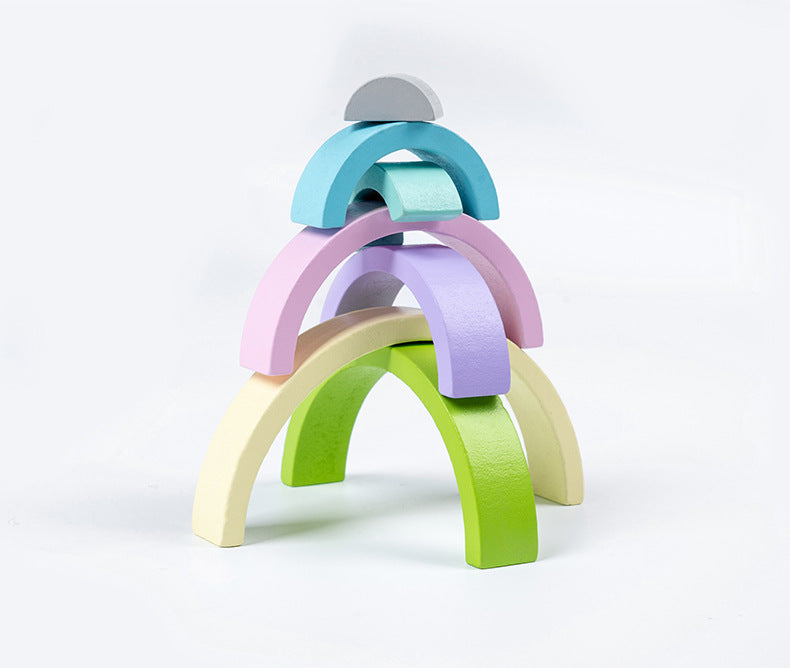 Rainbow Building Wooden Montessori Blocks