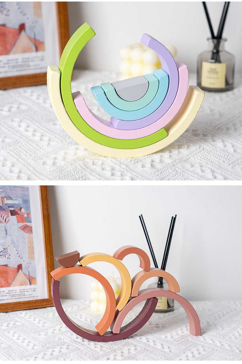 Rainbow Building Wooden Montessori Blocks