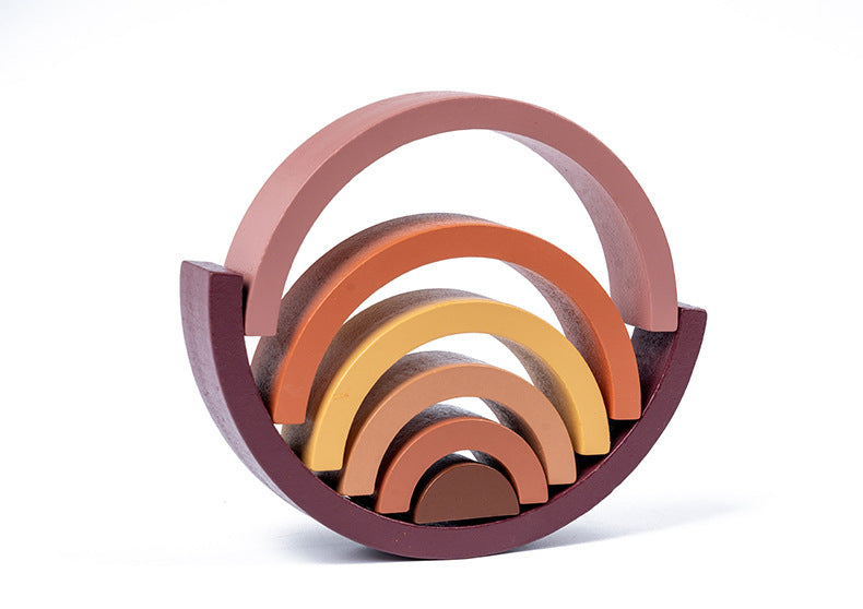 Rainbow Building Wooden Montessori Blocks