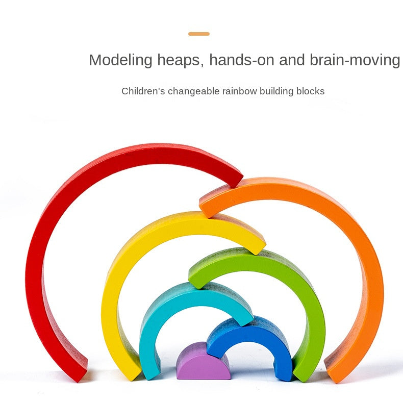 Rainbow Building Wooden Montessori Blocks
