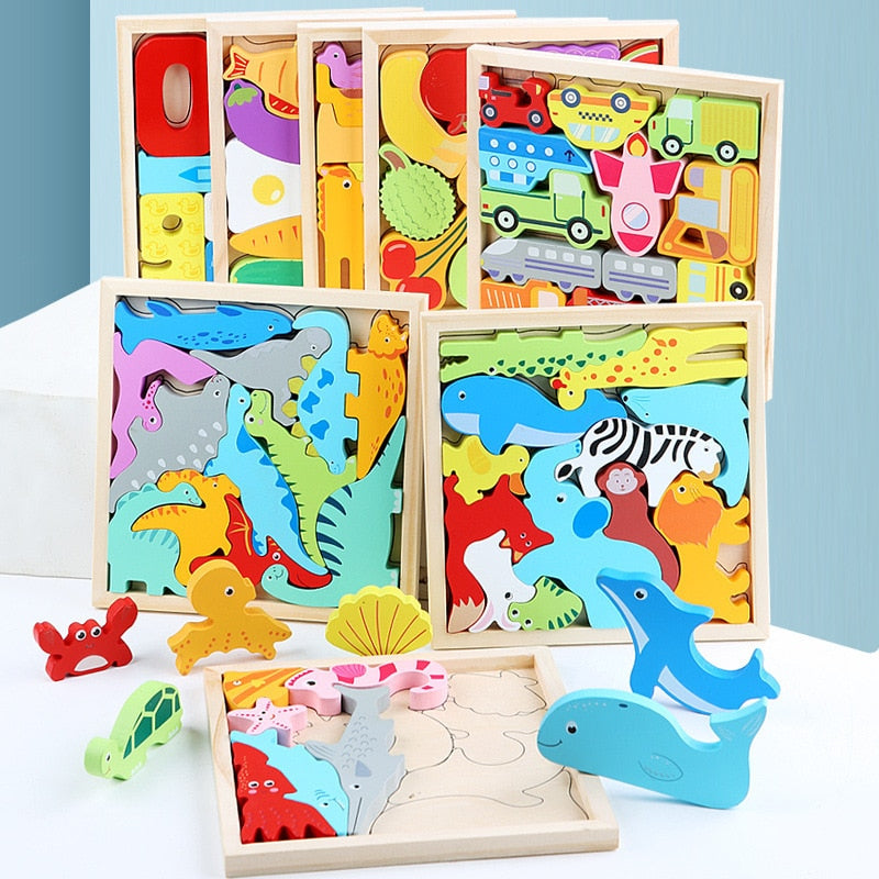 "Critter Cruiser" Montessori 3D Wooden Puzzle