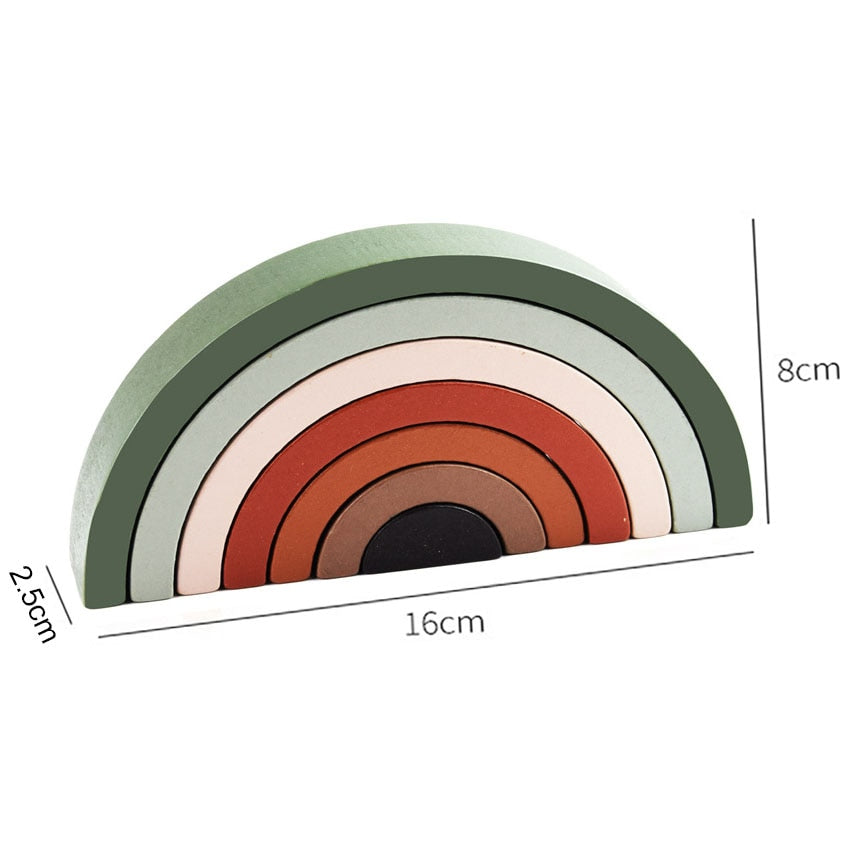 Rainbow Building Wooden Montessori Blocks