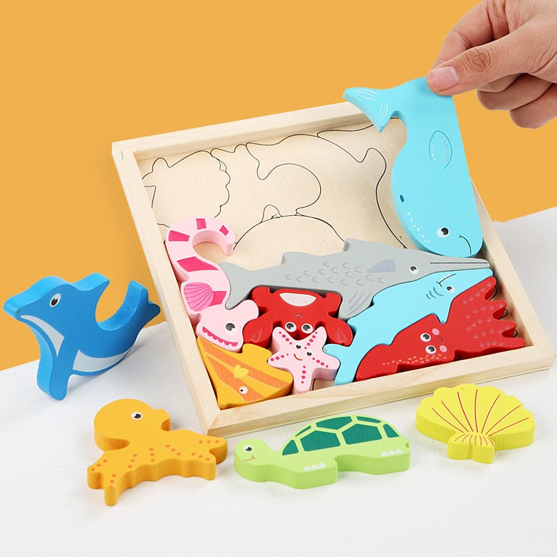 "Critter Cruiser" Montessori 3D Wooden Puzzle