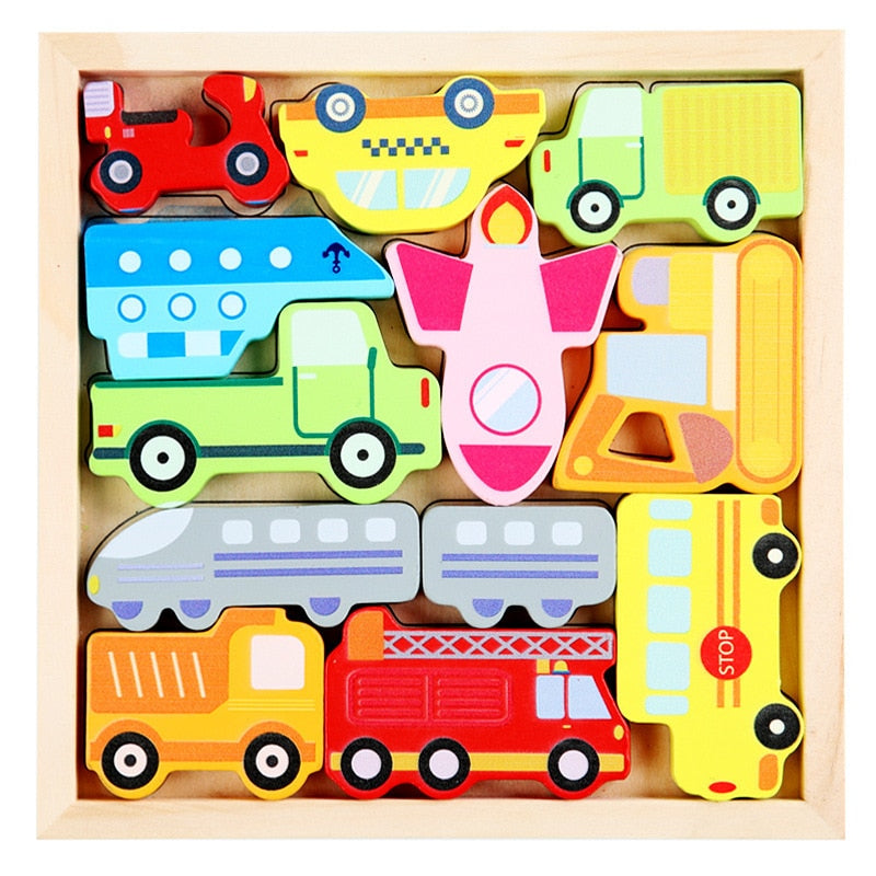 "Critter Cruiser" Montessori 3D Wooden Puzzle