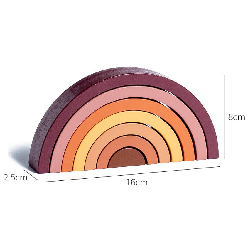 Rainbow Building Wooden Montessori Blocks