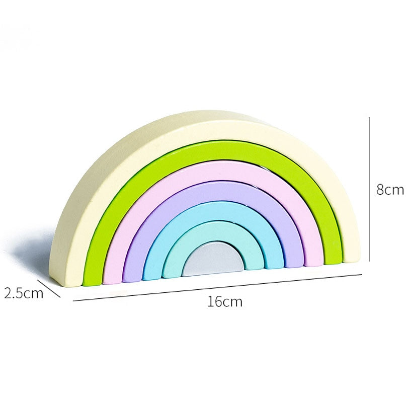 Rainbow Building Wooden Montessori Blocks