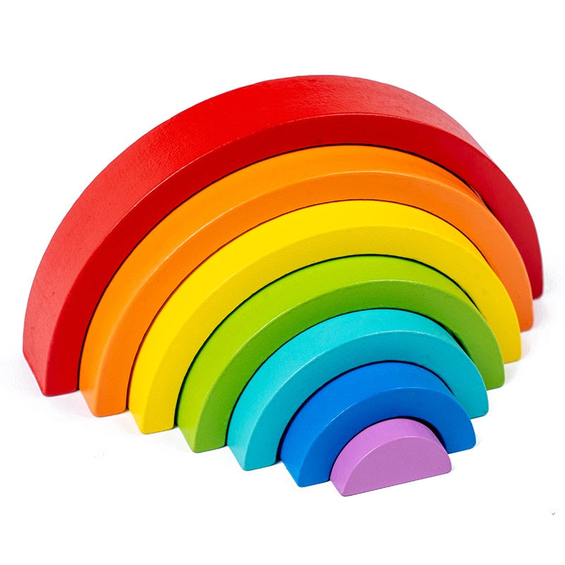 Rainbow Building Wooden Montessori Blocks