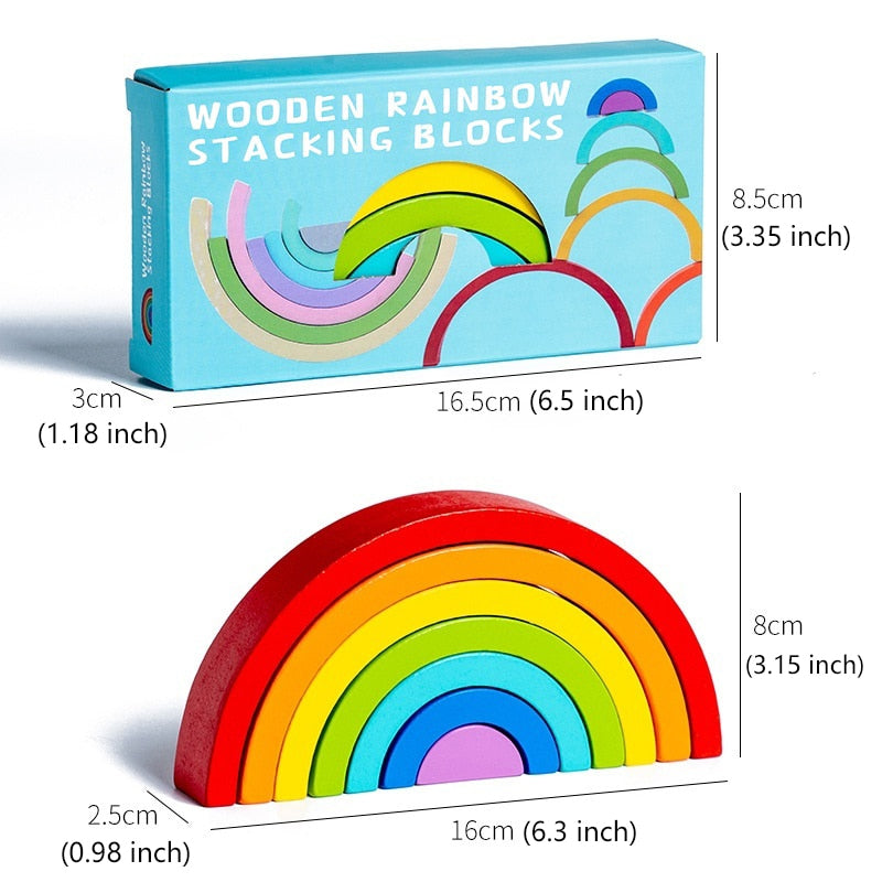 Rainbow Building Wooden Montessori Blocks