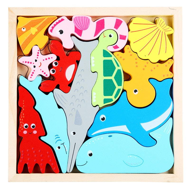 "Critter Cruiser" Montessori 3D Wooden Puzzle