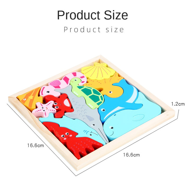 "Critter Cruiser" Montessori 3D Wooden Puzzle