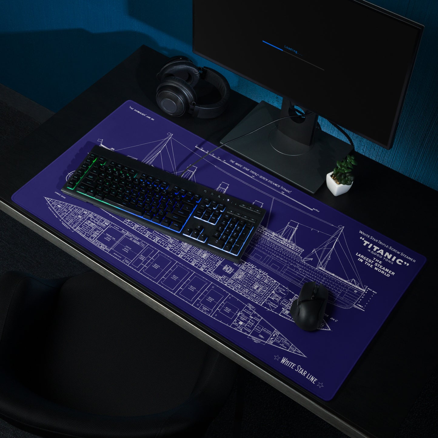 Titanic Blueprint Gaming mouse pad