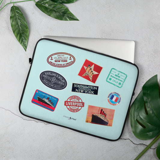 "Ocean Liners Tags" Laptop Sleeve