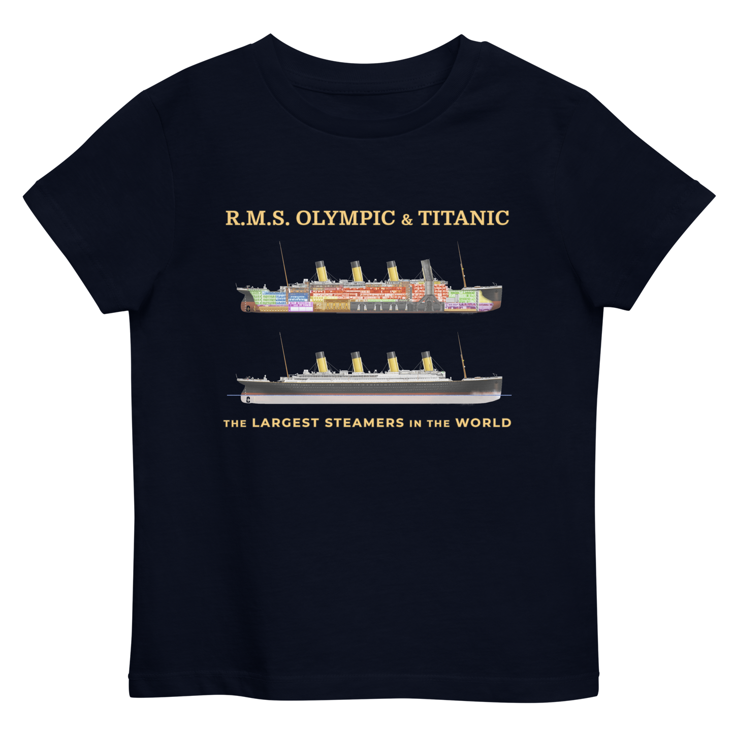 "Titanic & Olympic Cutaway" Organic Kids Tee