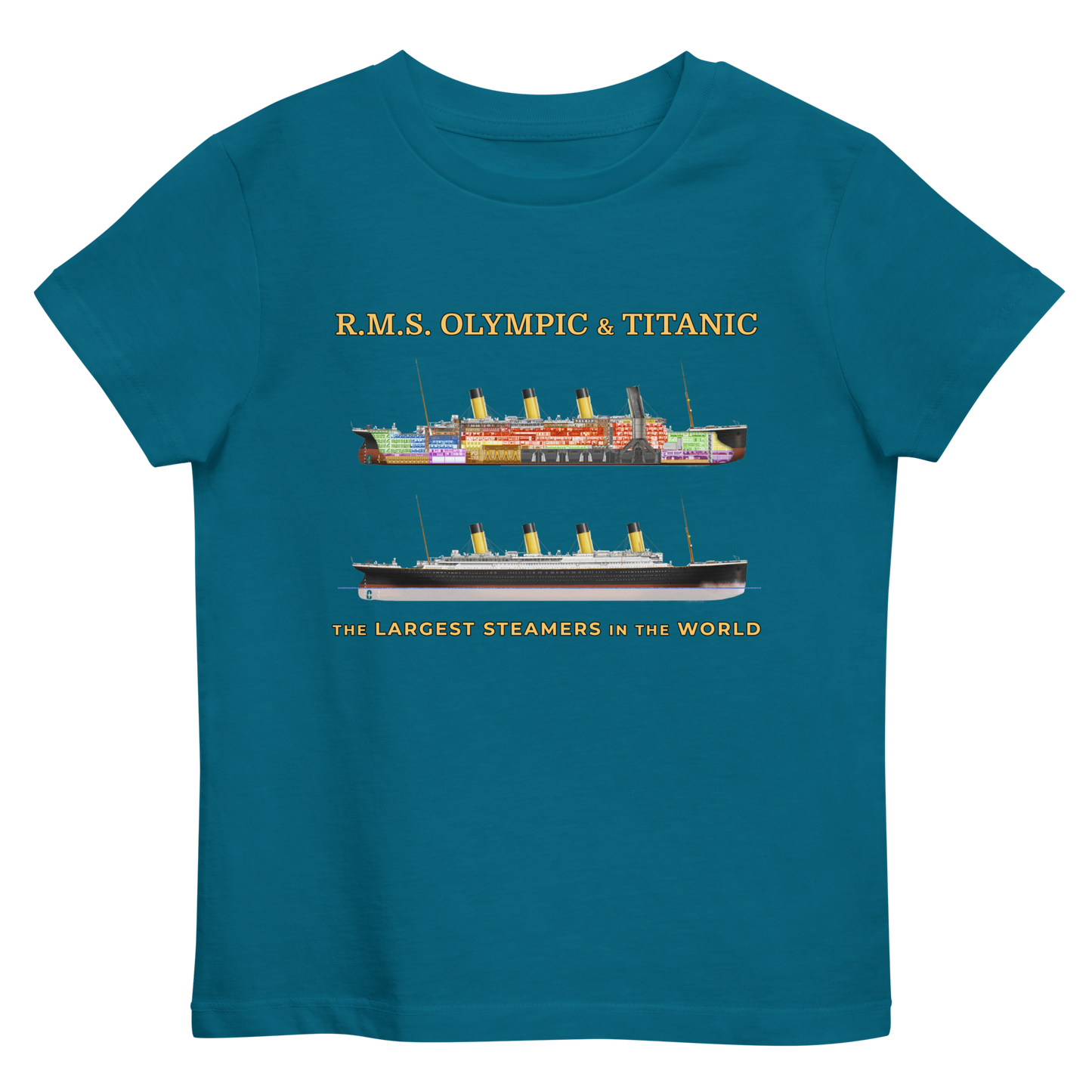 "Titanic & Olympic Cutaway" Organic Kids Tee
