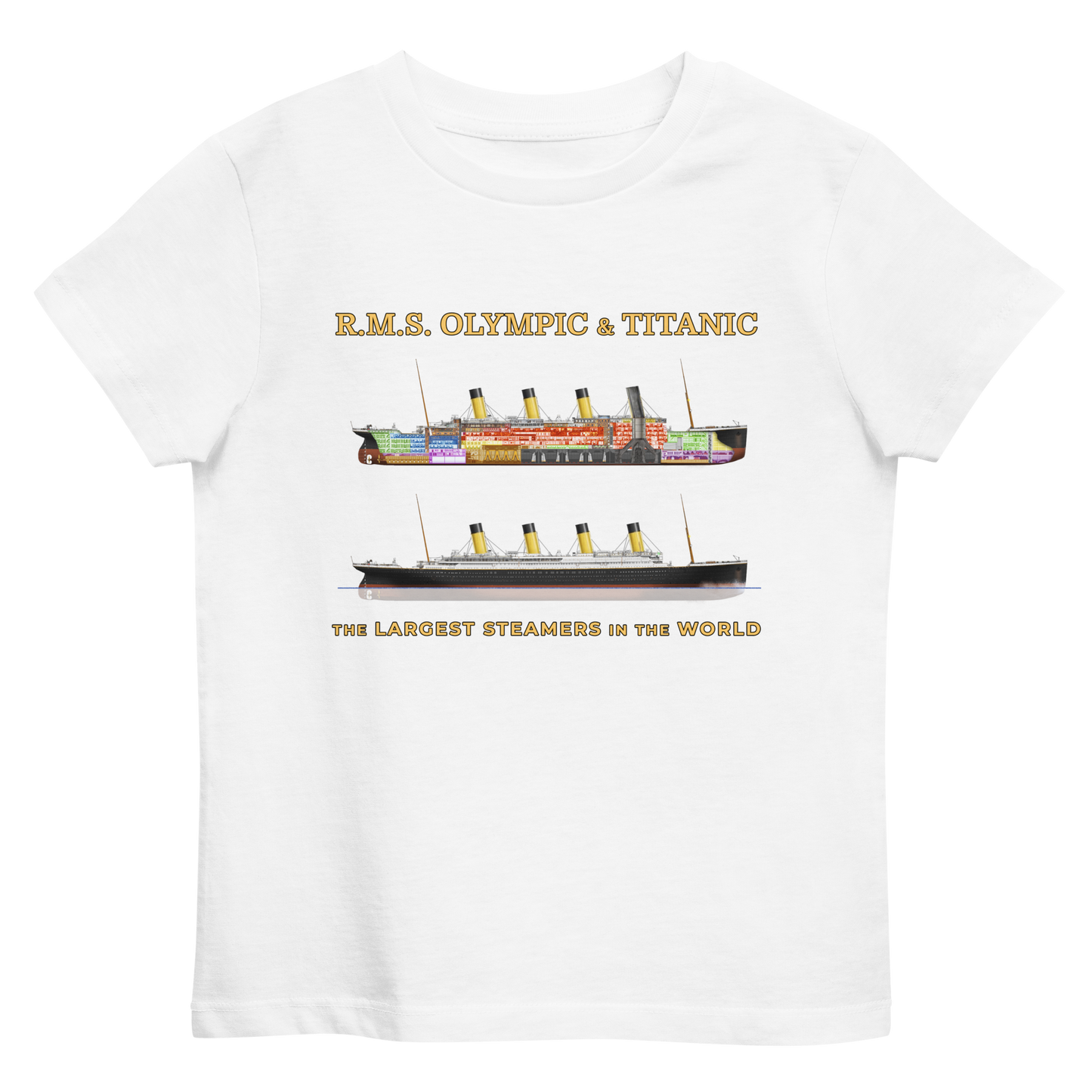 "Titanic & Olympic Cutaway" Organic Kids Tee