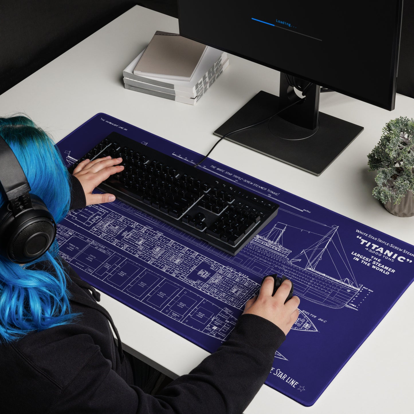Titanic Blueprint Gaming mouse pad