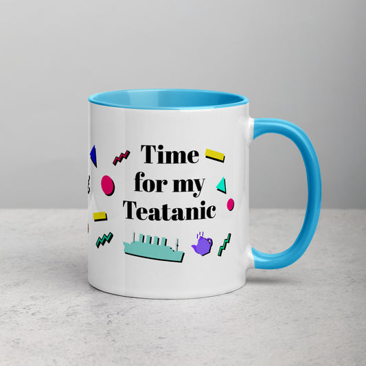 "Teatanic Time" Mug with Color Inside - Mugs - steam & steel store