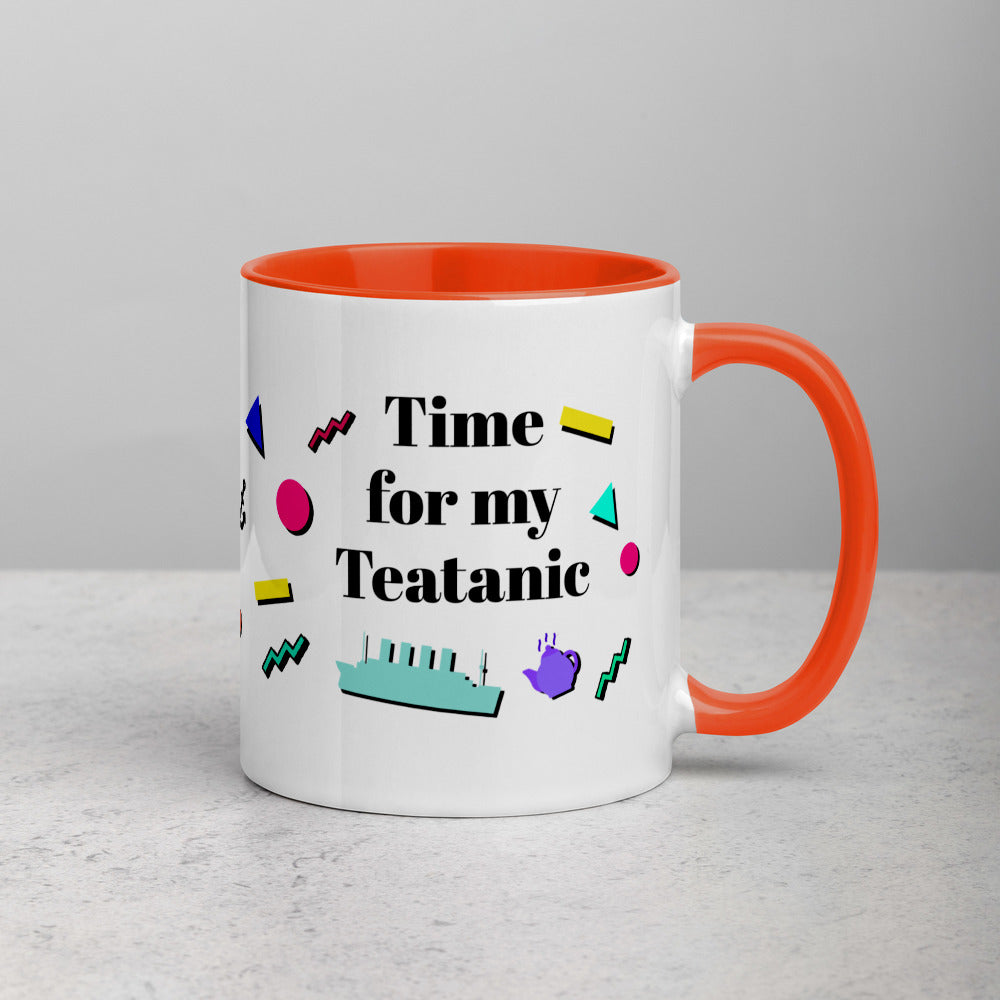 "Teatanic Time" Mug with Color Inside - Mugs - steam & steel store