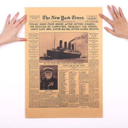 New York Times Titanic Retro Poster - Posters, Prints, & Visual Artwork - steam & steel store