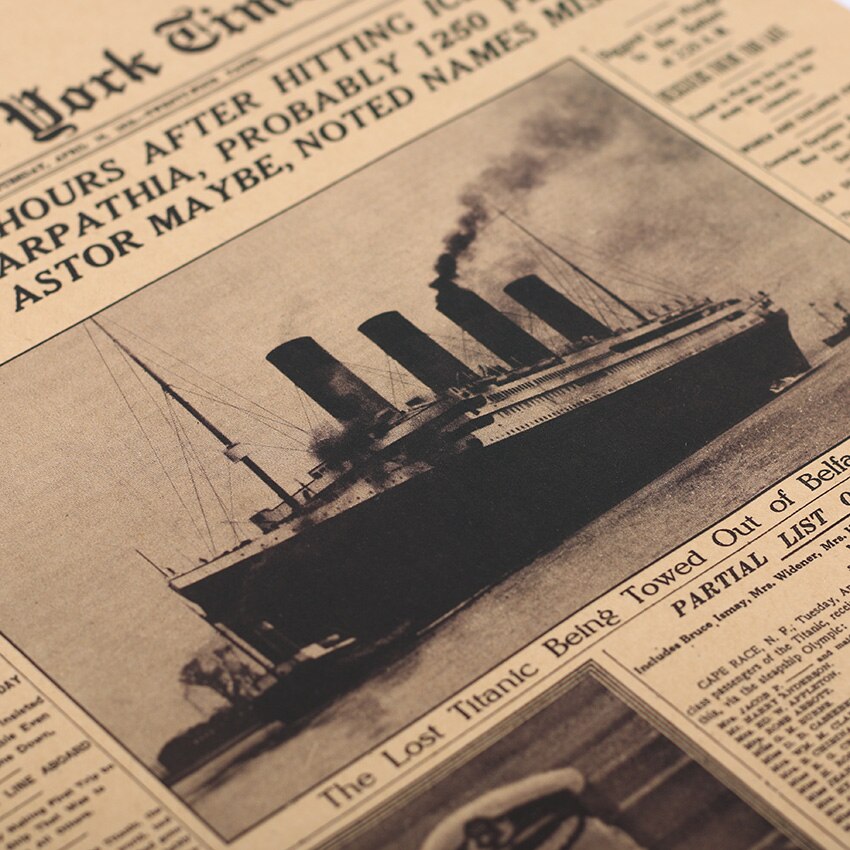 New York Times Titanic Retro Poster - Posters, Prints, & Visual Artwork - steam & steel store