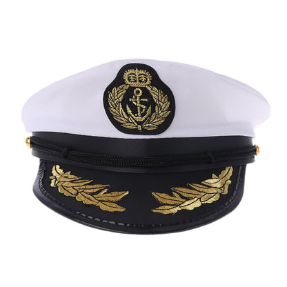 White Adult Yacht Captain Hat