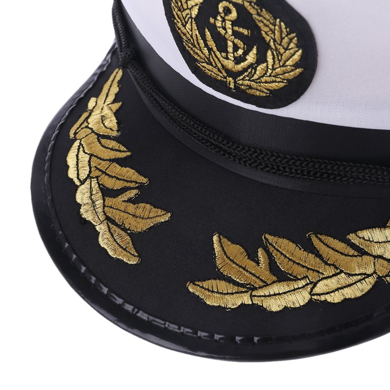 White Adult Yacht Captain Hat